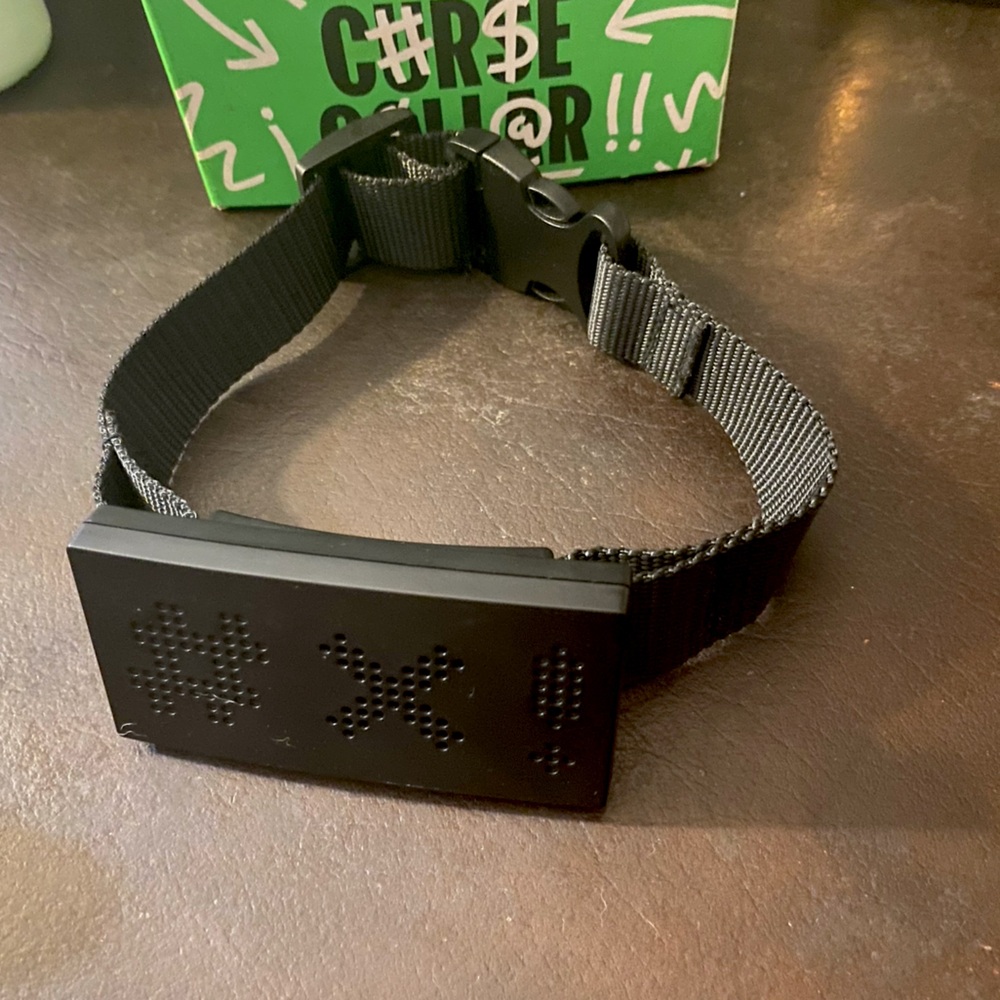 Bark Curse Dog Collar Adjustable Black